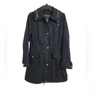 Guess Women's Raincoat Jacket Inner Lined Hooded Zip-Up Size M